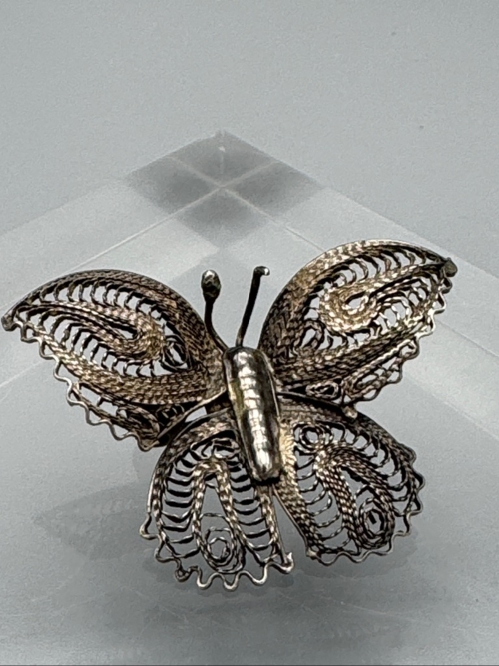 Sterling silver butterfly brooch